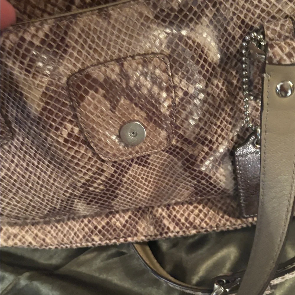 CoachCampbell exotic Beige Snakeskin embossed SatchelM1320-F27895 - Picture 8 of 9